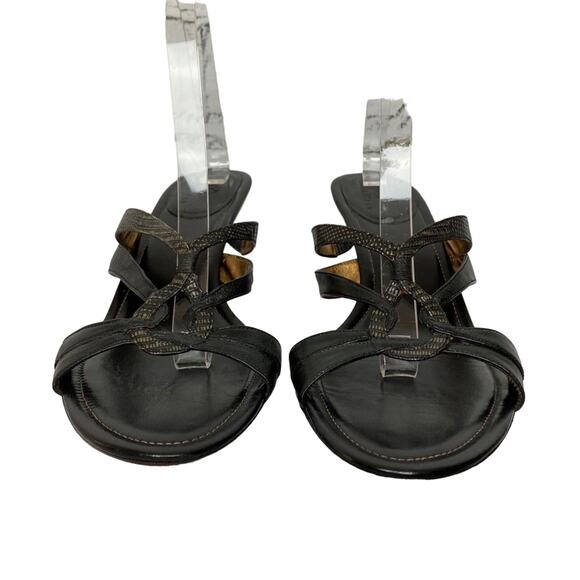 Cole Haan Strappy Sandals Mules Leather Slip On kitten heel Size 9B - Picture 3 of 8